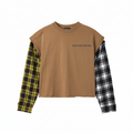 2 Tone Flannel Cut Off Tee